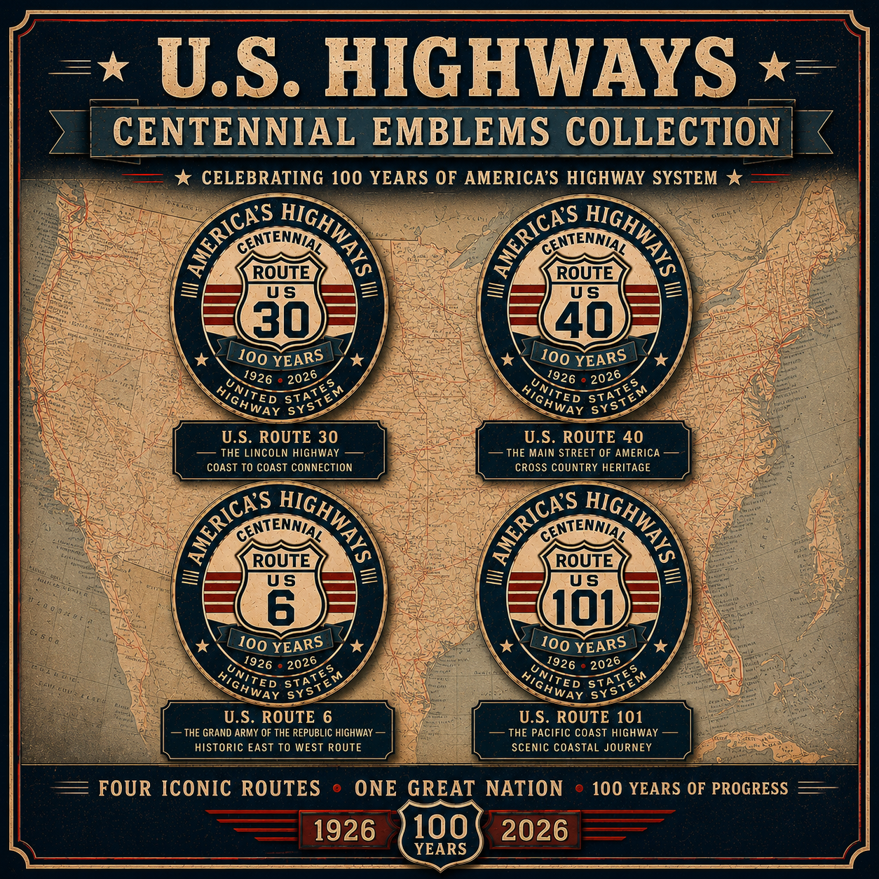U.S. Highways Centennial Emblems Collection