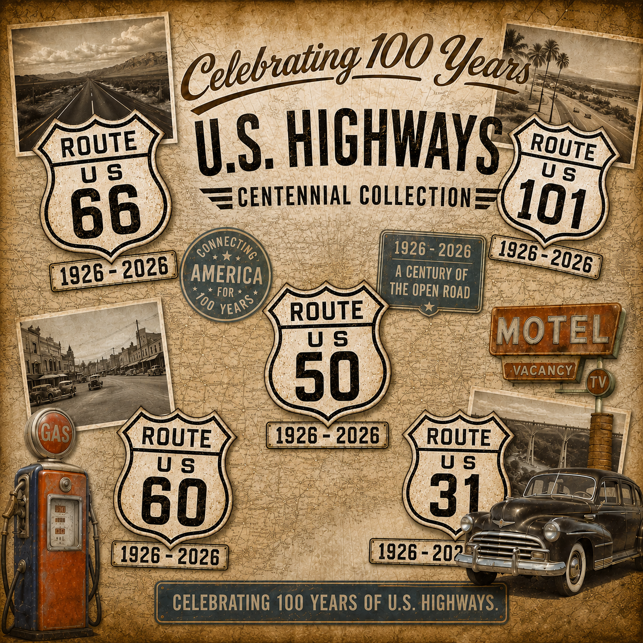 U.S. Highway Shields Centennial Celebration Collection